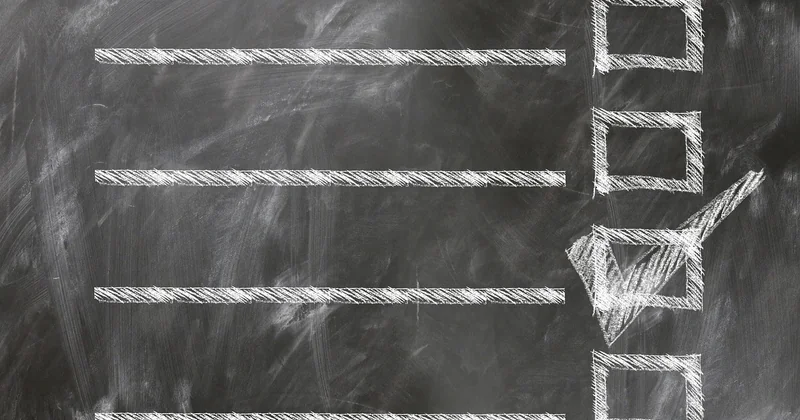 The checklist, organized by category